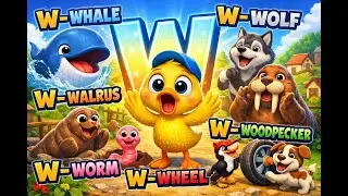 W Letter Learning | ABC Phonics for Toddlers & Preschoolers | Kids Learning Poem