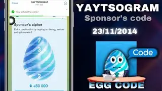 Yaytsogram - Egg Cipher Code 23/11/2024 | Break the egg to win $TONs