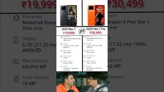 iQOO Neo 7 VS iQOO Neo 7 Pro phone comparison #iqooneo7pro  #iqooneo7  #phone #iqoo #shorts