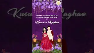 Resplendent Golden 5th Anniversary Invitation Video in Regal Purple by The Creative Invites - AIV 05