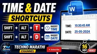 MS Word Time & Date Shortcut Keys | MS Word Tips & Tricks 