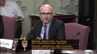 Toronto lawyer David Genis speaks to the Senate Committee in Ottawa