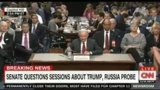 Jeff Sessions appears before Senate intelligence committee responding to ex FBI chief James Comey's