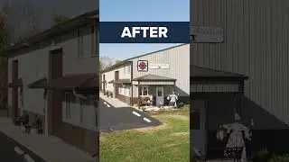 Pole Barn Renovation | Porch Upgrade #renovation #construction #beforeandafter #polebarn #shorts