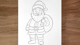 How To Draw Santa Claus Easy Step By Step Tutorial For Kids And Beginners