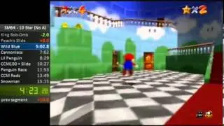 SM64: 10 Star (No A-Button) in 14:16