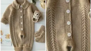 बेबी रॉम्पर -अलग हटके केबल डिजाइन / Tricky but Easy Cable Design/ Woolen Baby Rompers: Design-429