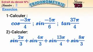Correction , exercice extrait du contrôle 1 semestre 2,calcule trigonométrique