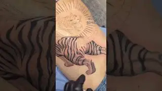 Dotwork Tiger Tattoo: Shading Process✨️🔱#drawing_complex #tattoo #tattooartist #tattooart #inked ink