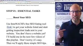 Boost Your SEO as a Home Inspector: Step #1 of Master Class for Home Inspectors