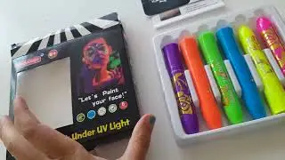 Glow in the dark Neon Face Paint Sticks - fun for adults and kids