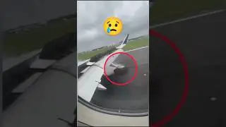 😱 Shocking Moment: Plane Tyre Bursts While Landing! ✈️🔥 #viralvideo #shorts