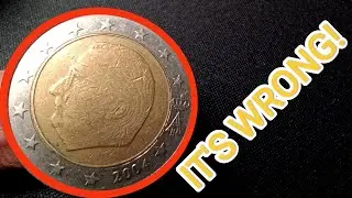 Very Rare Coin 2 Euro ERROR Belgium 2004
