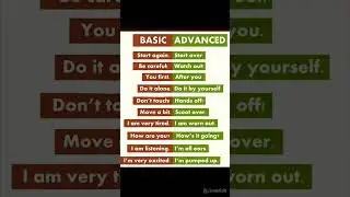 Basic vs. Advanced English Phrases | Gllow Up English #highlights