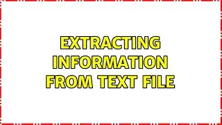 Ubuntu: Extracting Information from text file
