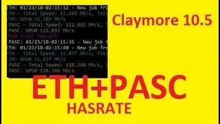ETH + PASC | Ethereum + Pascal Dual Mining 10.5 claymore 1050 ti hasrate 🔥🔥🔥
