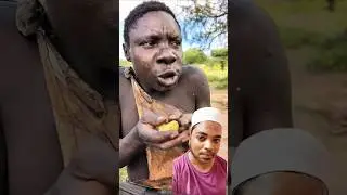 Hadza tribe men chabba eating 🥰/#shorts #shortfeed #africantribe #food