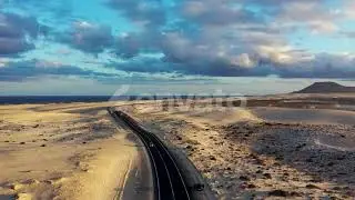Fuerteventura, Corralejo sand dunes nature park  Beautiful Aerial Shot  Canary Islands, Spain  Aeria