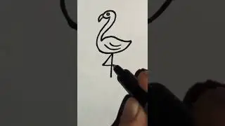 draw flamingo #shorts #art #drawing