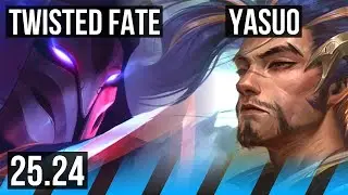 TWISTED FATE vs YASUO (MID) | 36K damage, Good KDA: 14/2/17 | EUW Master | 25.24