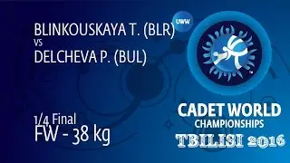 1/4 FW - 38 kg: P. DELCHEVA (BUL) df. T. BLINKOUSKAYA (BLR) by FALL, 4-0
