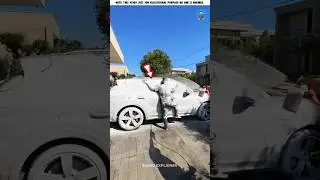 While washing the car, the owner puts his own body sticker on the car 🚘 💤