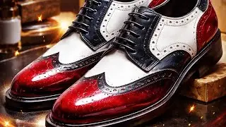 HANDMADE DERBY WINGTIP SHOES | From Scratch Shoemaking Process (Red Black White)Satisfying Handmade