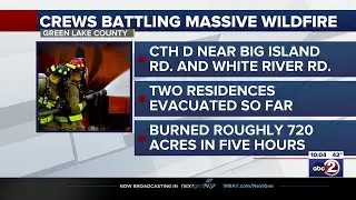 DNR suppressing 720-acre wildfire in  Green Lake County