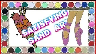 Satisfying Sand Art Coloring 🎨 | Ice Cream & Ballet Shoes | Relaxing ASMR