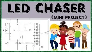 LED CHASER CIRCUIT(USING 555 TIMER AND CD4017 IC)