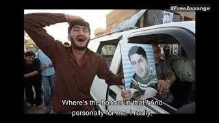 Dean Yates during Collateral Murder broadcast - Free Assange