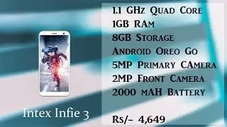 #Android News- Intex infie 3 & Infie 33 Launched (Specs & my opinion)