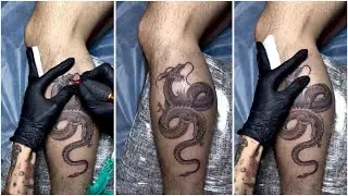 Black and white dragon tattoo