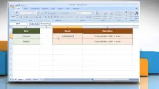 How to use the ISBLANK function in Microsoft® Excel :Tutorial