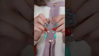 Intangible Cultural Heritage Dian Cui Nan Hong Earrings~The Blue of the World#earrings