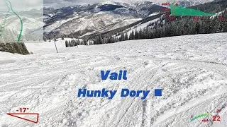 Vail - Hunky Dory- a frontside intermediate trail off the Wildwood Express lift. #vail #skiing