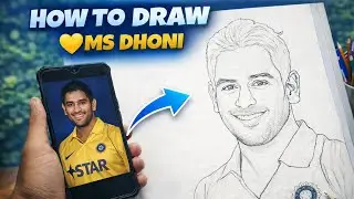 How to draw MS Dhoni  💛🔥 |  Chaitanya Khasbhage Arts | #msdhonidrawing #arts 