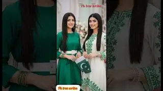 Two Sisters in 14 August Dress Holding Flag 🇵🇰 | Independence Day Special #14august