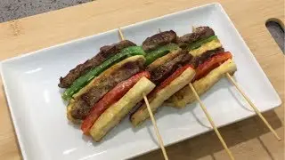 Traditional Korean Skewers (Sanjeok), Korean Beef Skewers, Beef sanjeok, 산적꼬치, 소고기산적