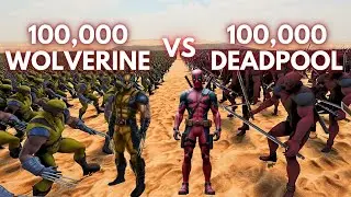 100,000 Wolverine vs 100,000 Deadpool - Ultimate Epic Battle