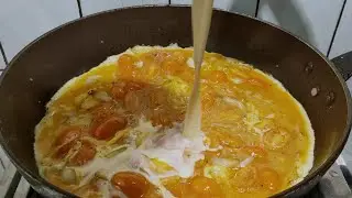 Cooking Simple Cherry Tomatoes Egg+Evaporated milk
