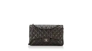 Chanel Lambskin Jumbo Classic Double Flap Bag Dark Brown