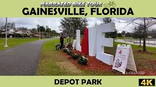 🚴&zwj;♂️ Scenic Bike Ride Through Depot Park, Gainesville, Florida 🌿☀️ | 4K Cycling Adventure 🎥✨