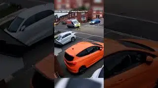 Van starts rolling as the driver forgot to apply the parking brake