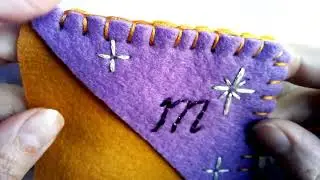 Embroidered Corner Bookmark - Blanket Stitch