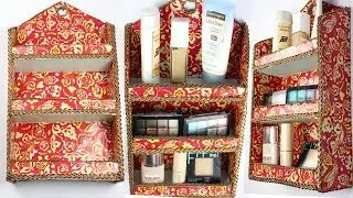 DIY Cardboard Makeup Organiser Making at Home I DIY Best Out of Waste Craft I Creative Diaries