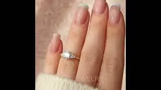 Custom 14k Solid Gold 1CT Round Moissanite Cluster Set Engagement Ring
