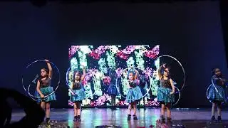 princess anna on floor with apt fan dance & hoopla performance.. #apt #fandance #hulahoop