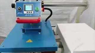 Pneumatic sliding up heat press machine with double station for printing T-shirt.