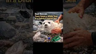 Seal Rescue: Team Saves a White Sealin a Debris-Covered Sea